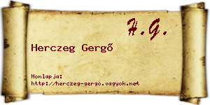 Herczeg Gergő névjegykártya